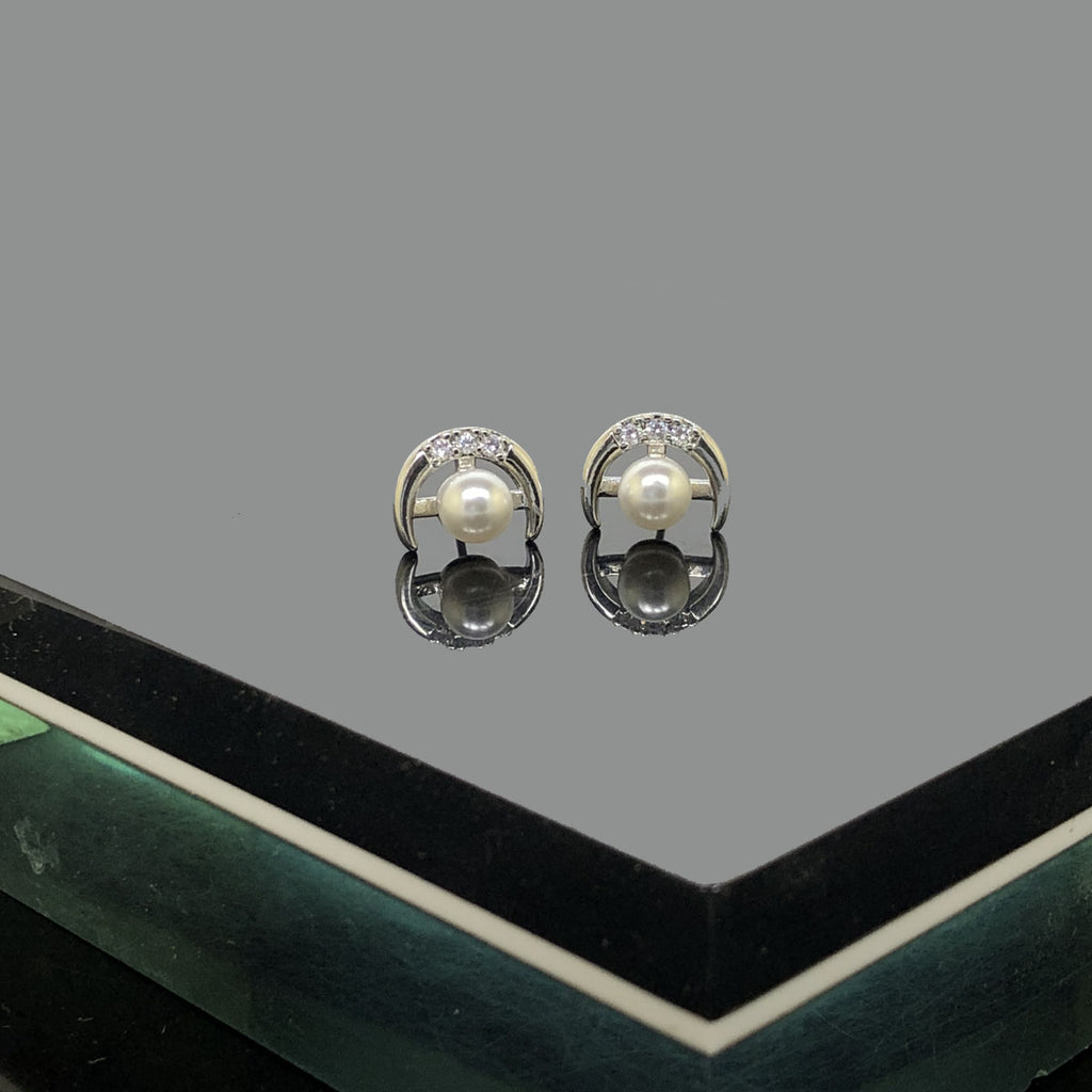 Pearl & Crystal Studs – Rs. 300
