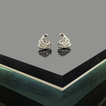 Crystal Swan Stud Earrings – Grace in Every Detail