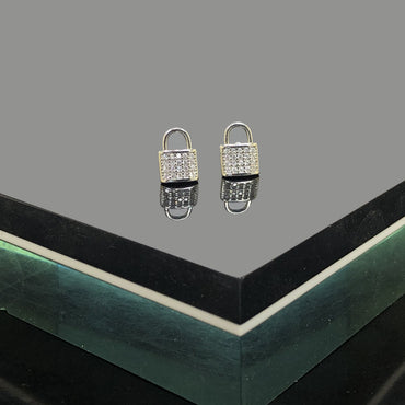 Mini Lock Crystal Stud Earrings – Unique Charm, Maximum Sparkle