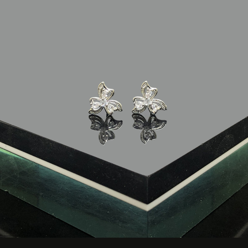 Floral CZ Stud Earrings – Rs. 300