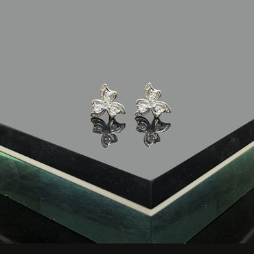Floral CZ Stud Earrings – Rs. 300