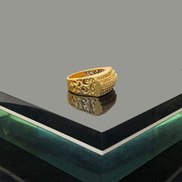 Gold-Tone Filigree CZ Ring – Rs. 550