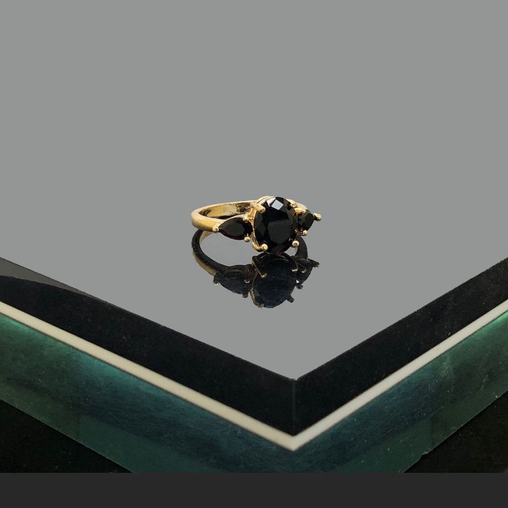 Black Stone Gold Ring – Rs. 350