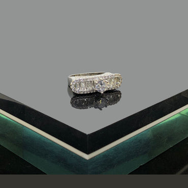 Silver Baguette Stone Ring – Rs. 600