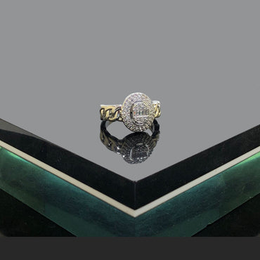 Silver Chain Design Oval Ring – Rs. 550