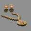 Royal Pink Gemstone Necklace & Earrings Set with Gold-Tone Detailing – Rs. 5150