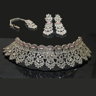 Pink Stone Bridal Choker Set – Rs. 6850