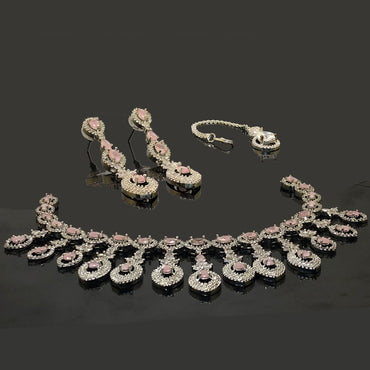 Pink American Diamond Set – Rs. 6500