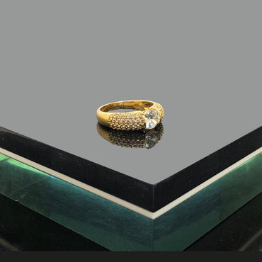 Gold Solitaire Sparkle Ring for Women – Rs. 700