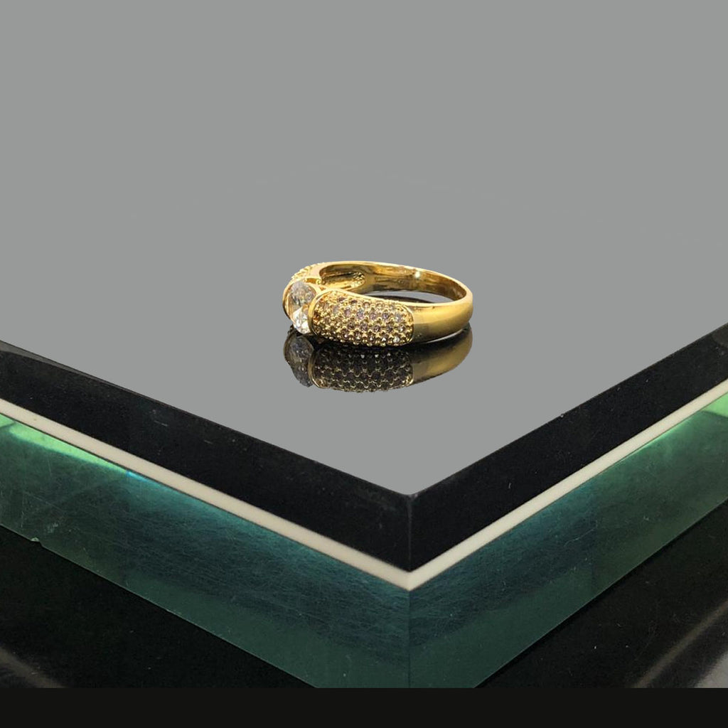 Gold Solitaire Sparkle Ring for Women – Rs. 700