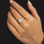 Luxury Rose Gold-Plated Halo Zircon Engagement Ring – Elegant Wedding Jewelry