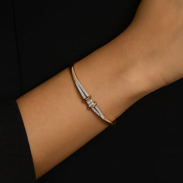 Premium Quality Openable Zircon Bracelet - Rose Gold Finish