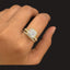 Princess Cut Double Band Gold Ring Set