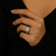 Elegant Rose Gold-Plated Cushion Cut Zircon Engagement Ring