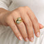 Gold Twin Dome Crystal Ring