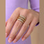Geometric Multi-Band Gold And Silver Ring with Stones