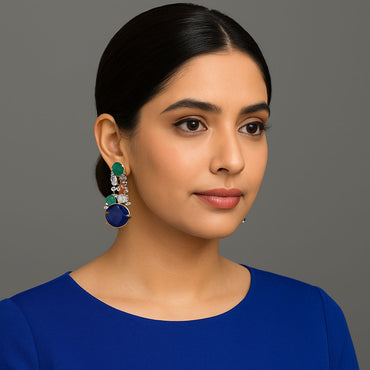 Multicolor Gemstone Drop Earrings – Elegant Statement Jewelry
