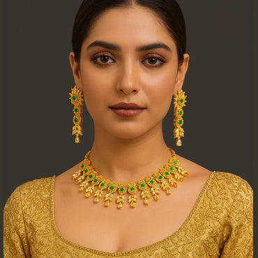 Green Stone Choker Set – Rs. 4700