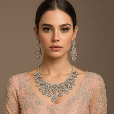 Pink American Diamond Set – Rs. 6500
