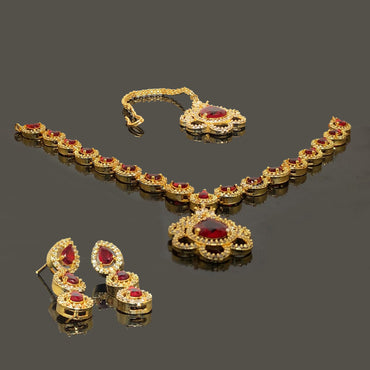 Crimson Royalty Golden Red Set – Rs. 3250