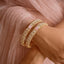 Luxury Gold Bangles with Pink Stones – Elegant Crystal-Studded Design