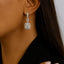 Square Halo CZ Drop Earrings – Rs. 1250