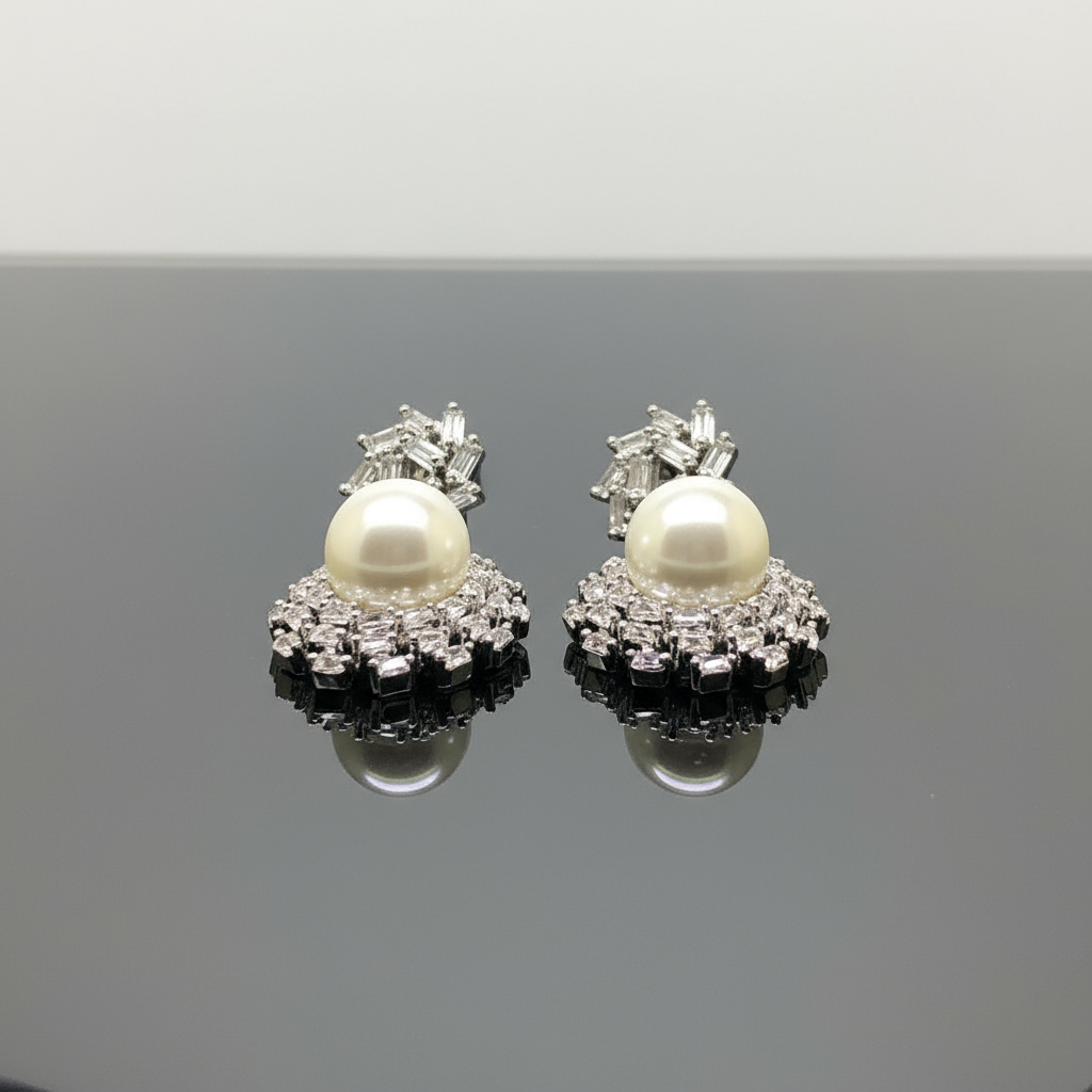 Elegant Pearl & Crystal Earrings - Timeless Luxury Jewelry