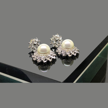Elegant Pearl & Crystal Earrings - Timeless Luxury Jewelry
