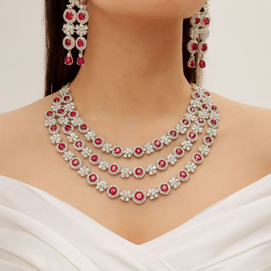 Triple-Layered Ruby Set – Rs. 9,650