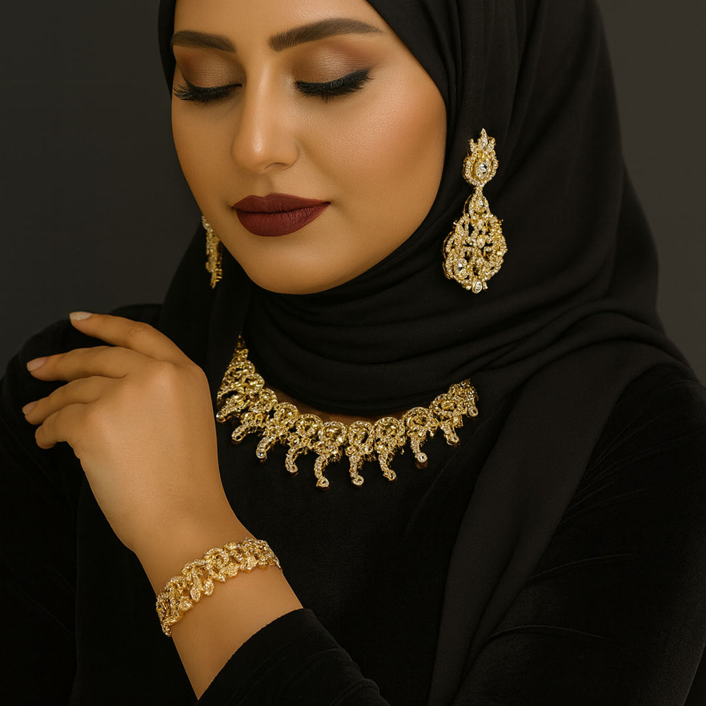 Golden Dewdrop Choker Set – Rs. 5100