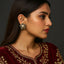 Vintage Floral Pearl Stud Earrings with Crystal Accents