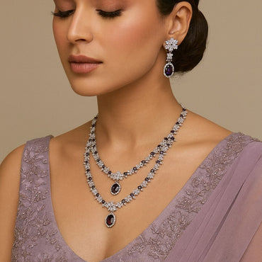 Purple Stone Elegance Set – Rs. 6,950