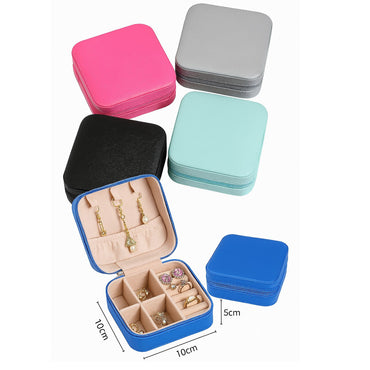 Mini Square Jewelry Travel Pouch – Zippered Compact Case – Rs. 650