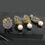 Luxurious Gold-Plated Crystal and Pearl Locket Set