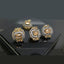 Exquisite Square-Cut Stone Locket Set with Matching Earrings