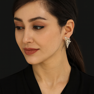 Geometric Arrowhead Studs – Premium Gold Finish