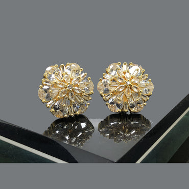 Crystal Bloom American Diamond Stud Earrings