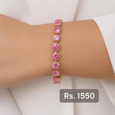 Elegant Pink Stone Bracelet – Perfect Mother's Day Gift