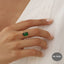Gold Chain-Link Ring with Green Emerald Crystal