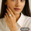 Gold Halo Ring with Square-Cut Crystal