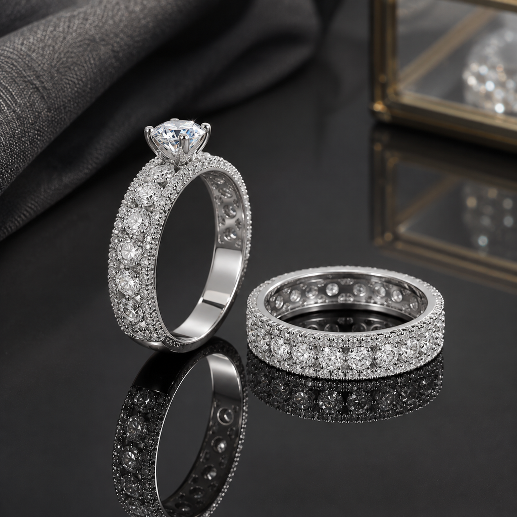 Elegant Crystal Floral Ring