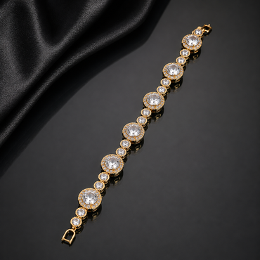 Elegant Round Crystal Statement Bracelet