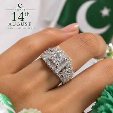 Elegant Square Crystal Floral Ring