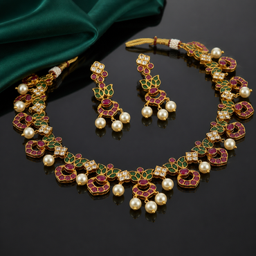 Royal Multicolor Pearl Necklace Set