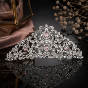 Elegant Crystal Floral Tiara