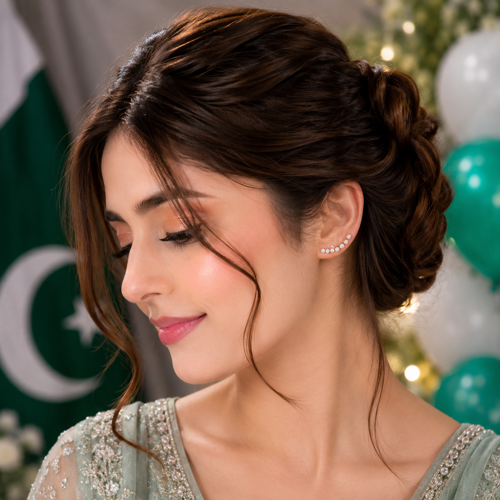 Crystal Curve Ear Piercing