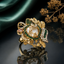 Royal Om Green Stone Ring