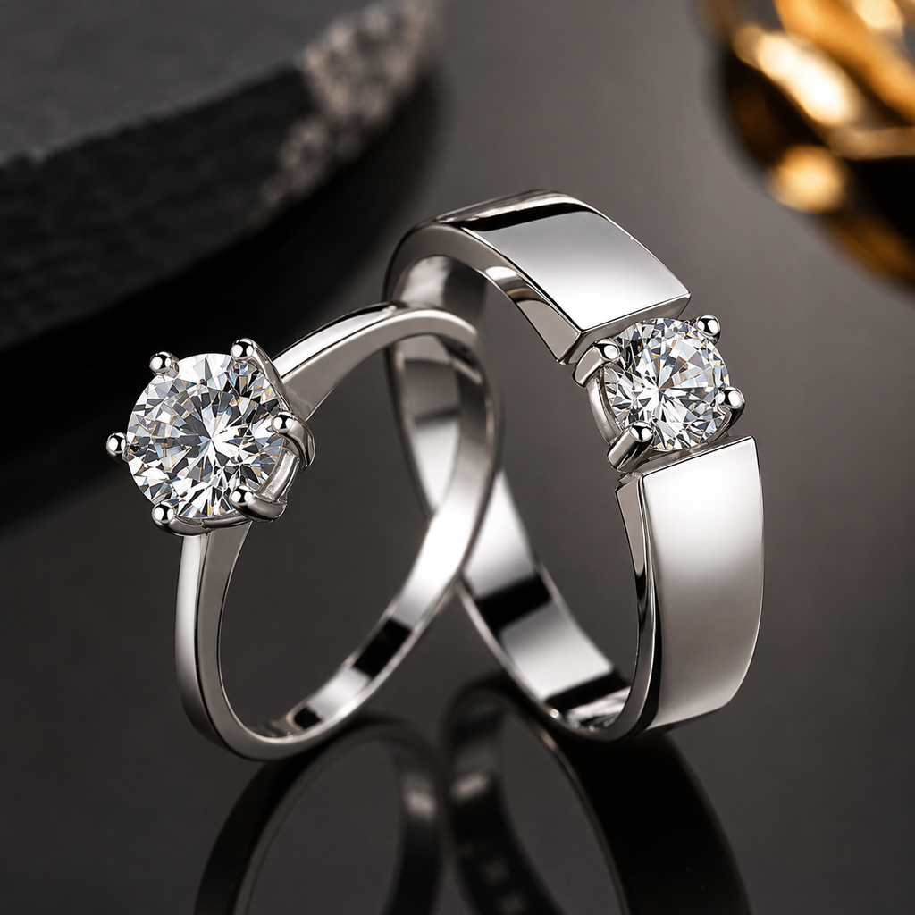 Elegant CZ Couple Rings