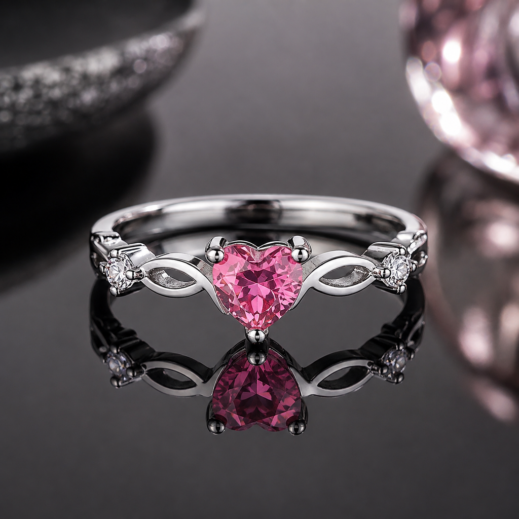 Red Heart Stone Ring