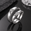 Elegant Silver CZ Couple Rings